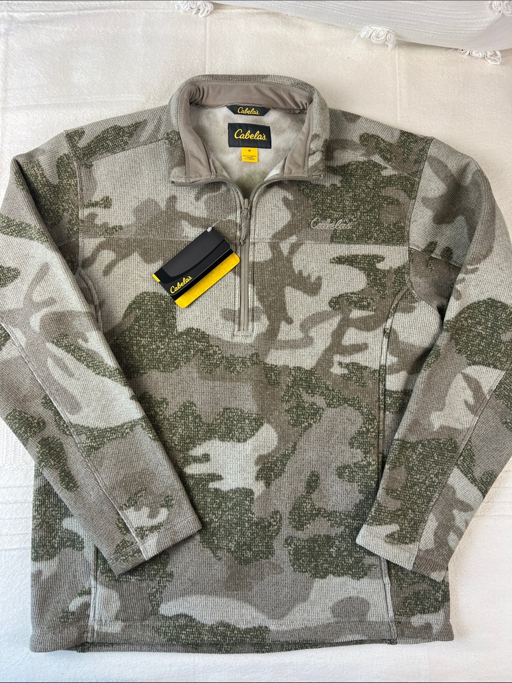 Cabela's Olive & Tan Camo Quarter-Zip Field Pullover